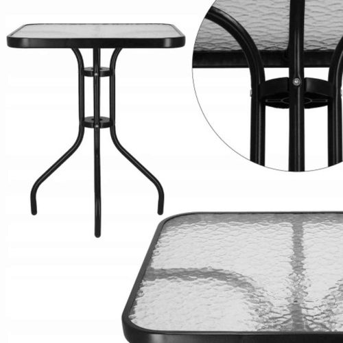 cumpără Mobilier pentru grădină Hydro S Masa gradina patrata, sticla/metal, 60x60x70, Neagra în Chișinău 