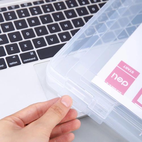 купить Папка для документов Deli DLE5702 Box din plastic, A4, 40mm, transparenta в Кишинёве 