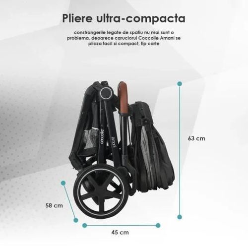 cumpără Сărucior pentru copii Coccolle Amani iSize Anthracite, 3in1 cu landou transformabil în Chișinău 