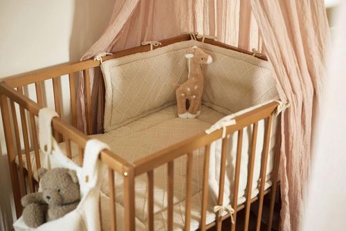 cumpără Protecție laterală pentru pătuț Jollein 004-895-68038 Aparator lateral pentru patut Check Knit Oatmeal, 180x30 cm în Chișinău 