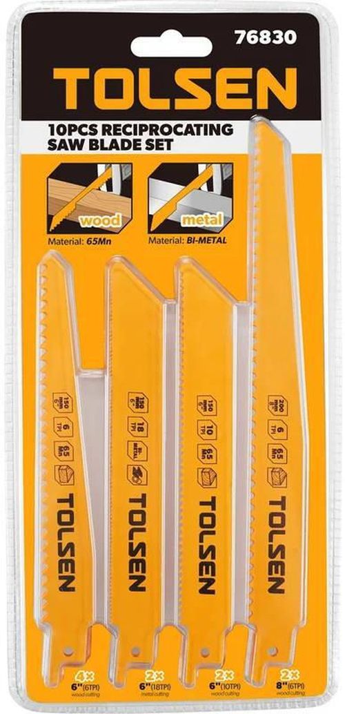 купить Аксессуар для пилы Tolsen Set 10 lame pentru ferestrau sabie (76830) в Кишинёве 