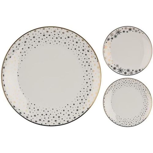 купить Тарелка Holland 42797 Golden Rim Тарелка сервировочная 27cm Golden Rim Stars белая в Кишинёве 