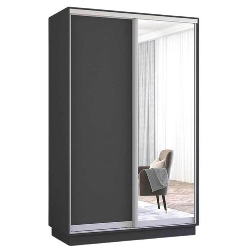 cumpără Dulap Mobildor-Lux Fox uși glisante din oglindă și PAL (140x60x240H cm) Anthracite în Chișinău 