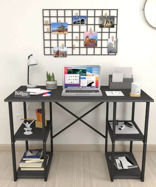 cumpără Masă de birou Nex Home 4 compartimente, metal 120x60 cm, Antracit (20-04-08) în Chișinău 