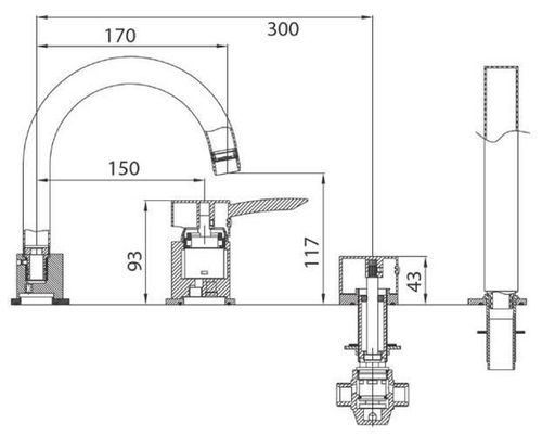 купить Смеситель для ванны Ferro MODENA BTM11A в Кишинёве 