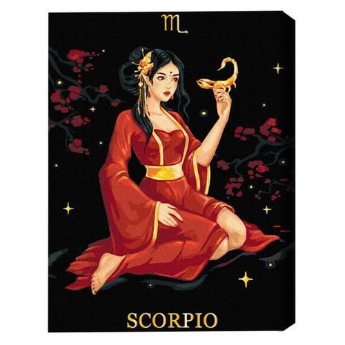 купить Картина по номерам BrushMe BSB0041FC 40x50сm (pânză neagră/fără cutie) Scorpion в Кишинёве 