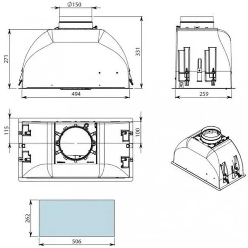 cumpără Hotă Falmec GRUPPO INCASSO TOUCH VISION 50 E.P. Stainless Steel (with filter pack) în Chișinău 