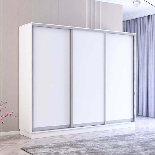 купить Шкаф Mobildor-Lux Fox uși glisante din PAL (260x60x200H cm) Alb в Кишинёве 