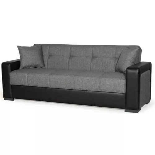 купить Диван Trendy Marmaris, extensibila cu lada de depozitare, 215x80x80cm, Gri/Negru в Кишинёве 