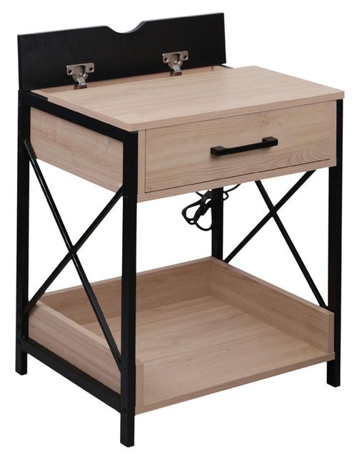 купить Тумбочка Deco Espero 48x40x60H Stejar M37/Black в Кишинёве 