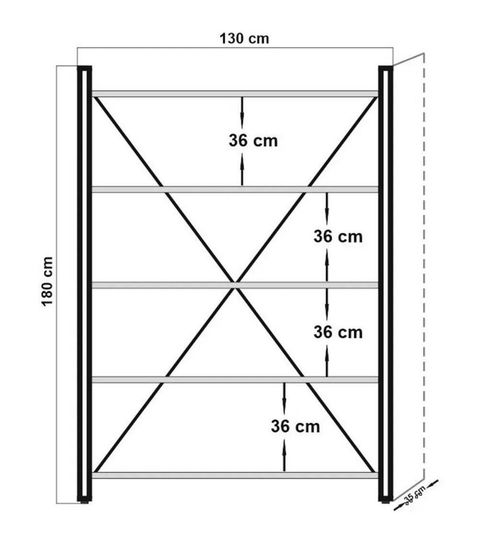 cumpără Raft de birou Trendy Cosmo Fix 130x180x35cm, raft de carti în Chișinău 