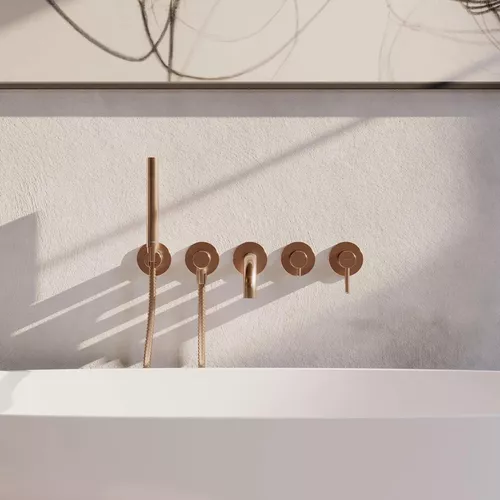 cumpără Baterie pentru cadă Omnires Baterie Y (Cada incastrata, pipa 22cm) Brushed Copper Y1237-1CPB în Chișinău 