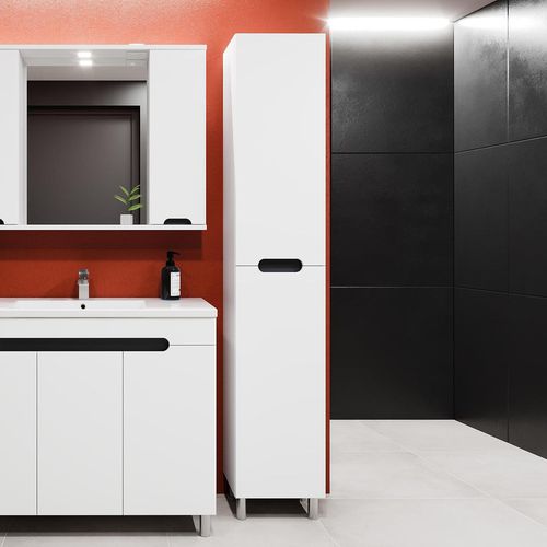 купить Шкаф-пенал Bayro Etna 350x1900 универсальный, белый мат в Кишинёве 