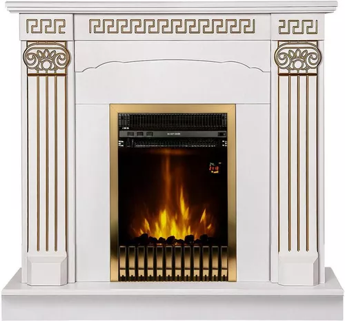купить Камин электрический ArtFlame Calisto & Gala gold, 1020x1100x300mm, Alb в Кишинёве 