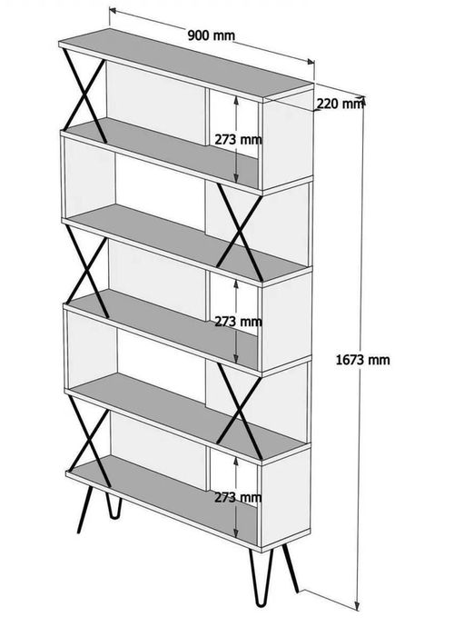купить Офисный стеллаж Trendy Extra, Nuc 90x167x22cm, raft de carti в Кишинёве 