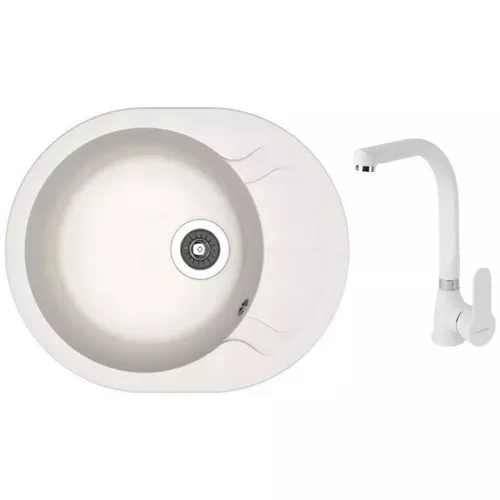 купить Мойка кухонная со смесителем Dr.Gans Berta 580 + SanDonna F 7103 alb в Кишинёве 