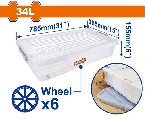 купить Короб для хранения Wadfow WTB2434 Container plastic cu roti 34L в Кишинёве 