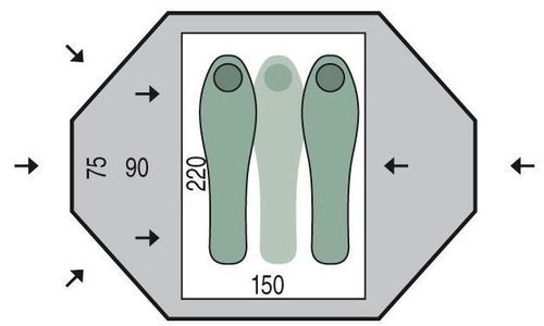 купить Палатка Pinguin Tornado 2 Dural green grey в Кишинёве 