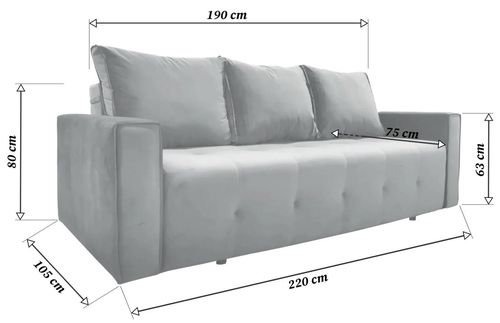 купить Диван Deco PARMA Catifea Dark Grey в Кишинёве 