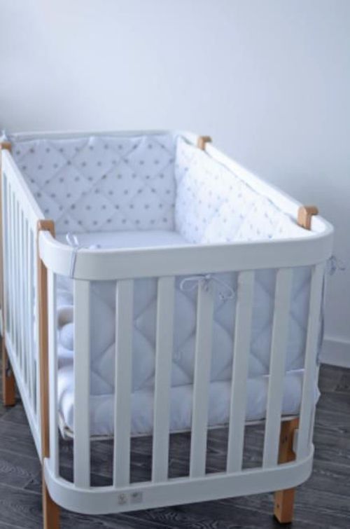 cumpără Protecție laterală pentru pătuț Veres 154.01.05 Бампер из 3 частей Звёздочка Серо-Белый în Chișinău 