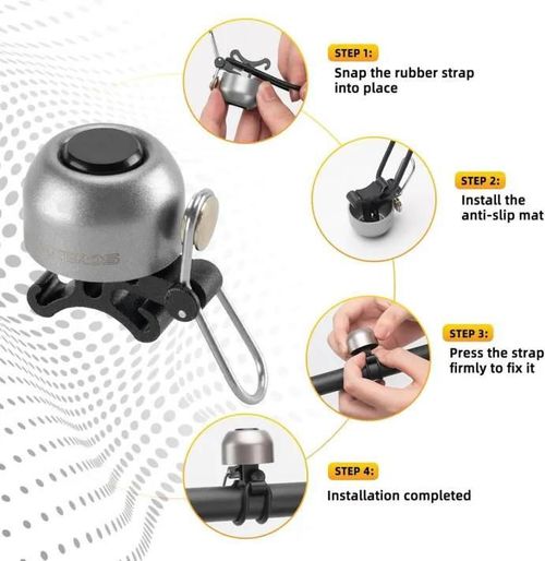 купить Аксессуар для велосипеда Rockbros 340001002 Sonerie pentru bicicleta 2024-1A, argintiu в Кишинёве 