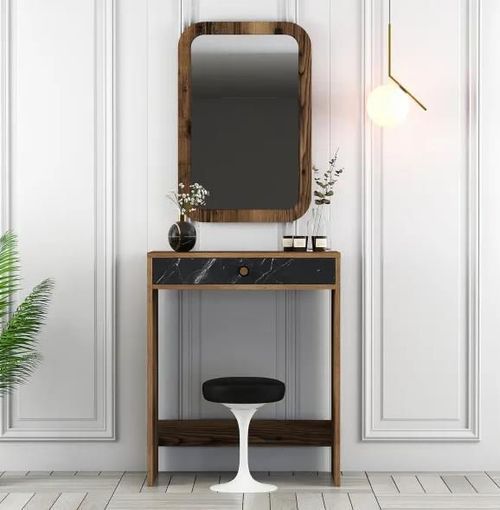 купить Туалетный столик Trendy Зеркало Lizbon Орех, Чёрный, Мрамор (туалетный столик) (GTR001454) в Кишинёве 