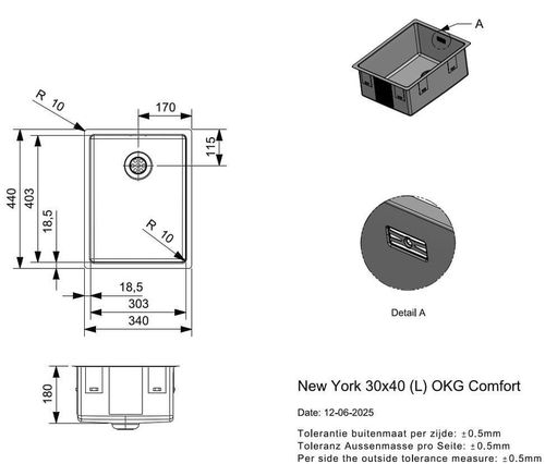cumpără Chiuvetă bucătărie Reginox R40744 New York 30x40 în Chișinău 