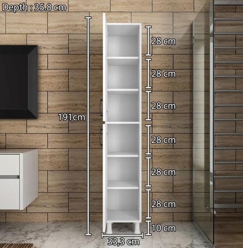 купить Шкаф Trendy M1-1100 33x191x35cm, multifunctionala (GTR006669) в Кишинёве 