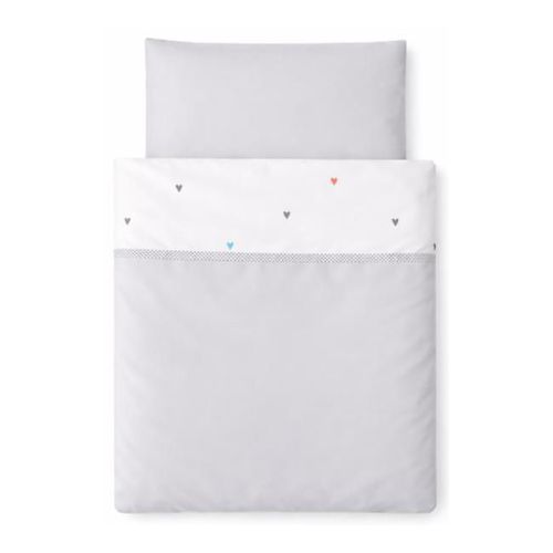cumpără Lenjerie de pat pentru copii Veres VR 153.1.25 Бело-серая с сердечками (90x110/40x60) (3ед.) în Chișinău 