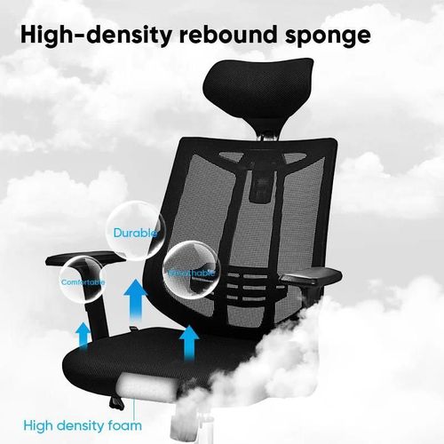 cumpără Fotoliu de birou Deli DLE4512, plasă și tapițerie, negru în Chișinău 