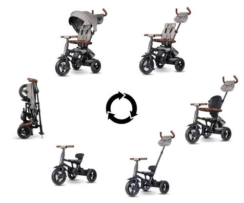 купить Велосипед-коляска Qplay Rito Deluxe Grey в Кишинёве 