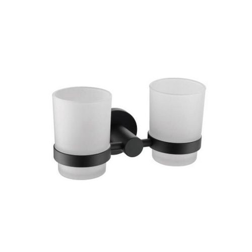 купить Стакан для зубных щёток Frap F30208 INOX NEGRU suport pahare dublu в Кишинёве 