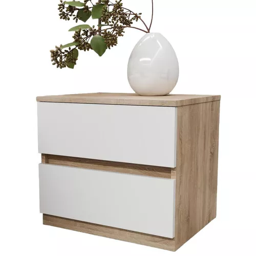 cumpără Noptieră Bayro Harmony 550x500x450 сонома фасад белый în Chișinău 