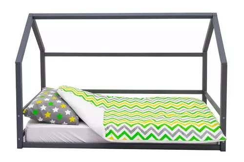 cumpără Pat Бельмарко Кровать-домик Монтессори Svogen 70x160 Графит în Chișinău 