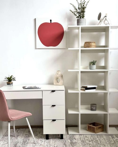 купить Офисный стеллаж Fabrik Home Nr.7 Pablo (800x2030x330) Белый ясень в Кишинёве 