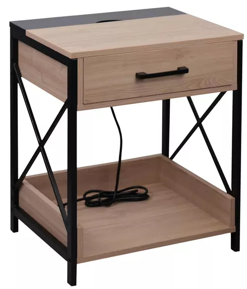 купить Тумбочка Deco Espero 48x40x60H Stejar M37/Black в Кишинёве 