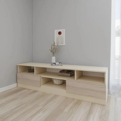 купить Тумба напольная для TV Smartex (16366) Т6 180cm TV Ivory+Stejar Deschis в Кишинёве 