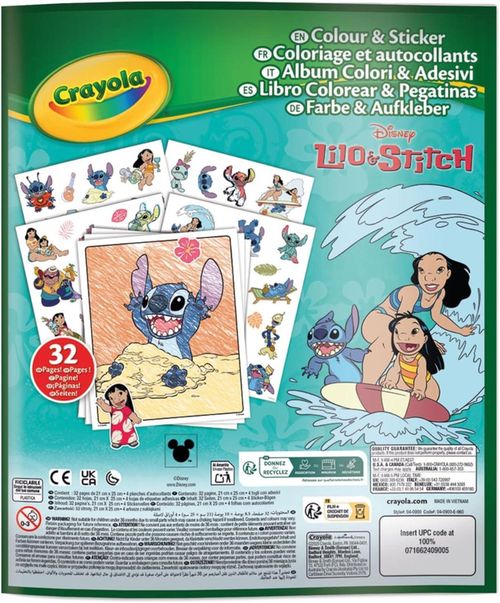 купить Набор для творчества Crayola 04-0900G Color&Sticker Book Lilo&Stitch в Кишинёве 