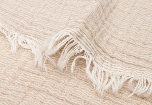 купить Детское постельное белье Jollein 516-522-68090 Paturica din muselina Fringe Stripe Biscuit GOTS, 120x120cm в Кишинёве 