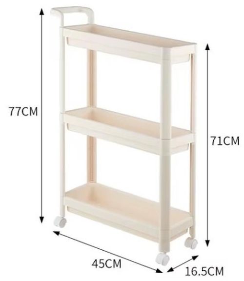 купить Этажерка miscellaneous RM45 Raft cu rotile, 3 nivele, plastic, alb в Кишинёве 