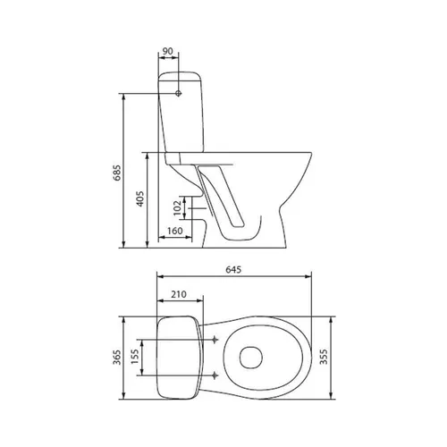 cumpără Vas WC Cersanit Koral ниж. подв. PP în Chișinău 