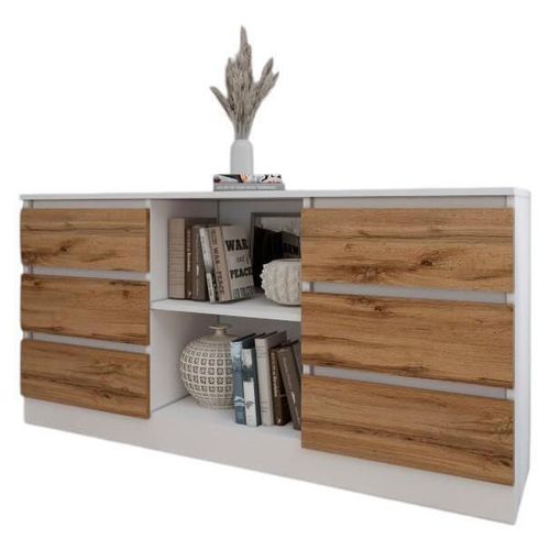 cumpără Comodă Smartex (16134) Т3 120cm Alb+Stejar inchis în Chișinău 
