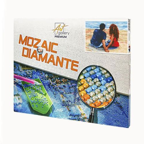 купить Картина по номерам Art Gallery GB86919 Mozaic cu diamante 30x40cm Cuplu pe litoral в Кишинёве 