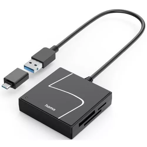 купить Кардридер Hama 200148 USB Card Reader, USB-A, with USB-C Adapter, USB 3.2 Gen1, SD/micro-SD/CF/MS в Кишинёве 