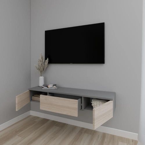 купить Тумба напольная для TV Smartex (16570) Т10 120 TV-Навесная Grafit+Stejar Deschis в Кишинёве 