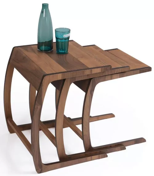 купить Журнальный столик Dizayno Home TB-Prada Nest Walnut (082943) в Кишинёве 