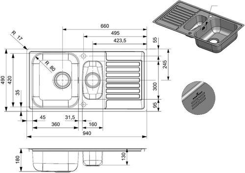 cumpără Chiuvetă bucătărie Reginox R30387 Centurio 1.5 în Chișinău 