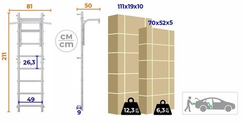 купить Шведская стенка Romana S12 (6.1.8.12.490.00 + 6.03.00-20) White Provence шведская стенка в Кишинёве 