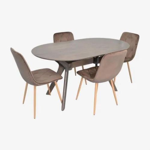 купить Комплект стол и стулья Evelin di Costacurta стол Raffles Oval Antique Grey + 4 стула YTC-080Wo Bluvel-38 в Кишинёве 