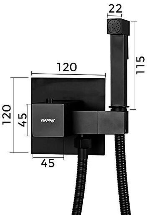 купить Смеситель для биде Gappo G7207-60 ЧЕРНЫЙ с термостатом (встроенное биде) в Кишинёве 